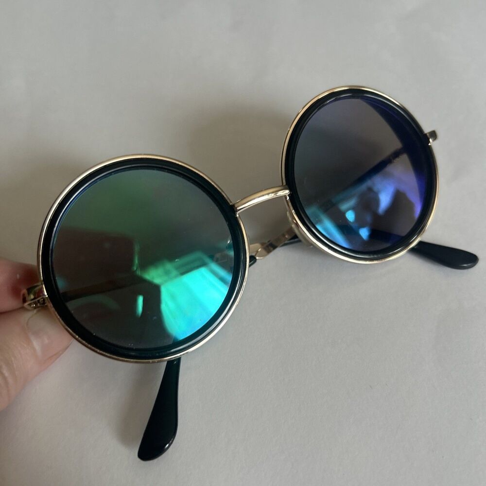 Steampunk Style Round Sunglasses Trendy Retro Metal Frame Shades Eyewear
